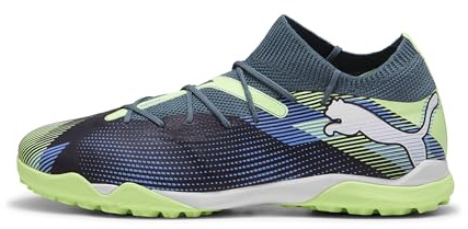 PUMA Unisex Adults Future 7 Match TT Soccer Shoe, Gray Skies-PUMA White-Fizzy Apple, 12 UK