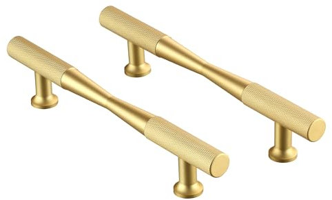 CILEYTION 10 Pack Matte Gold Cabinet Handle, 192mm Hole Centers Cabinet Door Handles, Drawer Pull and Kitchen Hardware for Cabinets