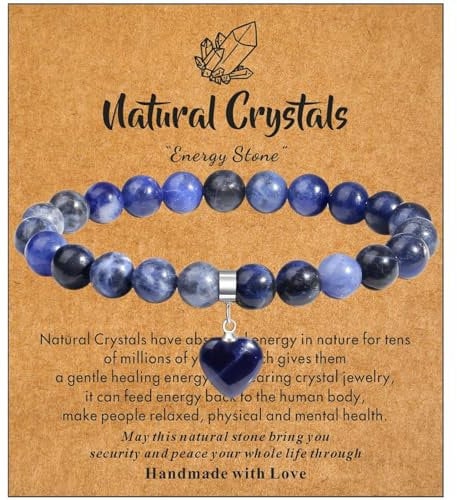 XIANNVXI Blue Sodalite Bracelets for Women,Blue Bracelet 8mm Gemstone Beaded Bracelet,Gifts for Her,Jewellery Gift for Christmas Anniversary Valentines Day