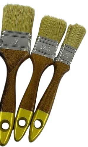 Elkoza Essentials Walls & Ceilings Paint Brushes Set (Natural & Synthetic Fibres, 1xEach 1' 1.5'' 2'')