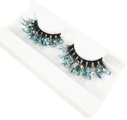 Faux Cils Paillette Coloré, Fête Faux Cils Fluorescents, 3D Faux Cils Lumineuse, Faux Cils épais Exagérés, Pleine Bande Cils Accessoire Cosmétique Pour Mariages, Remises de Diplômes, Cosplay #12