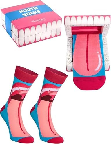 Rainbow Socks - Mouth Box Socks - Damen Herren Novelty Geschenk Zahnsocken Für Dentist Zahnärzte - 1 Paar