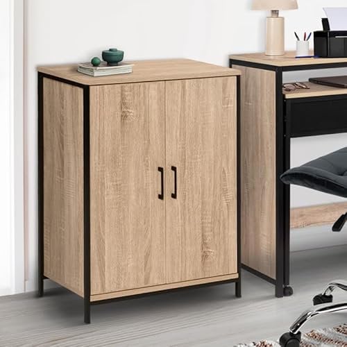 IDMarket - Armario bajo DETROIT 2 puertas diseño industrial