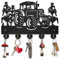 MAYJOYDIY Holz Kleiderhaken Traktor Maisfeld Schlüsselhalter Wandmontage 30 × 20 cm Dekoratives Geschenk Schwarzer Wand Schlüsselhalter Organizer 5 Haken Aus Legierung Für Küche Eingangsbereich