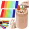 LETTERASHQP Farbsortierspielzeug Sortierspiel ab 1 Jahr Holz Hölzernes Lernspielzeug Holzspielzeug ab 1 Jahr Farben Sortierspiel Holzspielzeug Sensorik Spielzeug Holzstäbchen Eisstiele Sholz