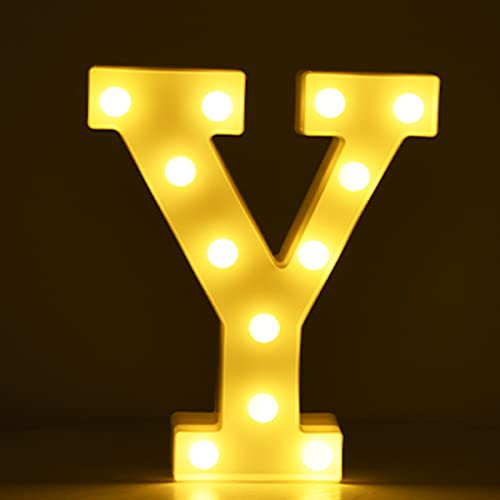 LED Leuchtbuchstabe, Valentinstagsgeschenk – beleuchtetes Marry Me Schild mit warmweißen LEDs – Antragsschild, Will You Marry Me, Hochzeitsschild, Verlobungsschild, romantischer Antrag (Buchstabe Y)