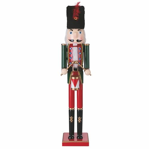 Soldat Casse-Noisette de Noël en Bois H. 80 cm, Vert et Rouge, Santa's House