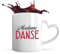 Tasse Cœur Madame danse | Mug | Idée Tasse Personnalisable en forme de Cœur Cadeau Anniversaire Fête Original Famille Travail Départ Collègue Retraite Noël.