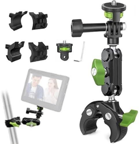 SQAQS Universaler Fahrradhalter für Sportkameras, 360 ° verstellbarer Fahrrad Lenker Clip Montagehalter, Lenker Mount Clip für Fahrrad / Motorrad, Geeignet für Jedes Any Modell