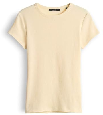 someday Damen Kurzarmshirt | Rippshirt KLEOH Slim aus BCI Cotton Mix Buttercream, 36