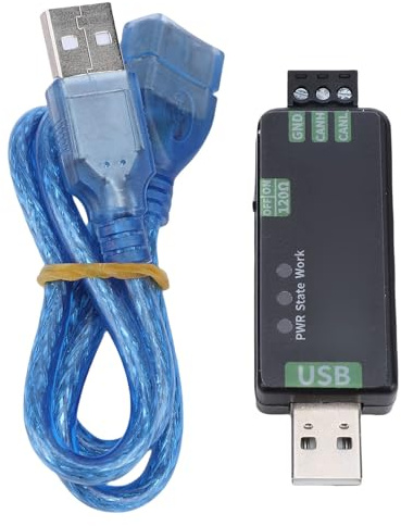 Baxnore 2.0 USB-zu-CAN-Adapter, kompatibel mit CAN 2.0 A/B-Protokoll, unterstützt mehrere Firmware, Open-Source-Hardware, 3D-Drucker, CAN-Bus-Analysator, verbessertes Design für in