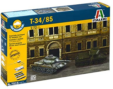 Italeri 510007515-1:72 Russischer Panzer T-34/85 Fast Assembly Kit