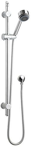 nuie STY042 ǀ Modern Bathroom Round Slide Rail Kit with Outlet Elbow , 740mm x 140mm, Chrome