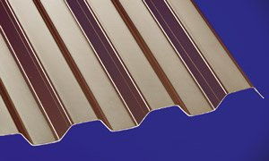 Polycarbonat Wellplatten Profilplatten Trapez 76/18 bronce ohne Struktur 6000 x 1040 mm