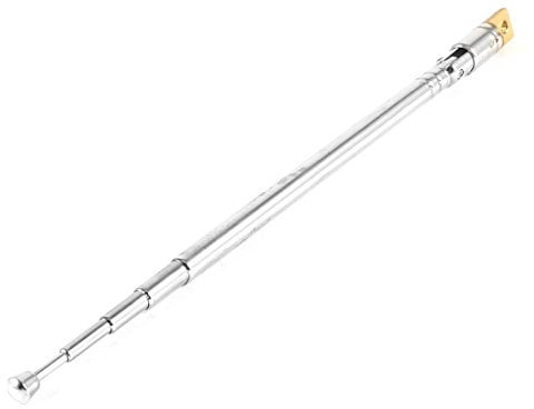 sourcingmap 5 Sections Telescoping Antenna, 36cm 14 Length Telescopic Universal Aerial Antenna Replacement for Portable FM Radio, TV and Other Electric Equipment, Silver Tone