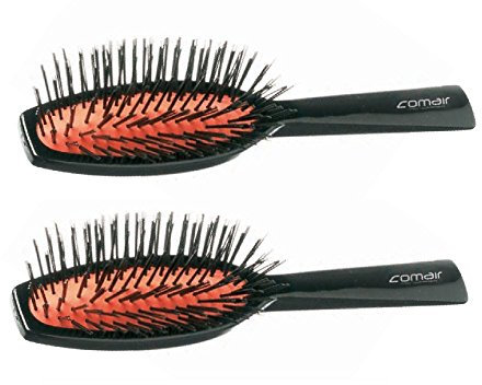 Comair Pneumatikbürste 7-reihig 2 x schwarz mit schwarzen Kunststoffborsten