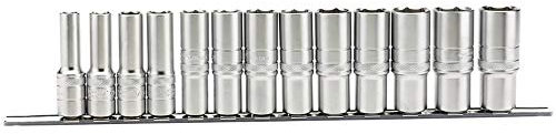 Draper 16500 1/2-Inch Square Drive Imperial 13 Piece Deep Socket Set , Blue