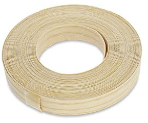 WoodPress® 15 mm Eschenholz-Bügelkante – 7,5 m Rolle – vorgeklebtes Holzfurnierband für einfache Selbstmontage – deckt den Rand einer Standard-MDF-Platte ab