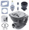 44MM Nikasil Plated Chainsaw Piston Cylinder Gasket Replacement Parts Kit for Husqvarna 350 351 353 346XP with Intake Manifold Needle Bearing Spark Plug