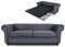 Schlafsofa Chesterfield Asti Bis 3-Sitzer, Sofa mit Schlaffunktion, Couch 3-er, Couchgarnitur, Sofagarnitur, Holzfüße, Polstersofa (Graphit (Capri 16))