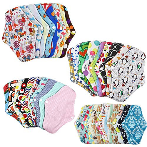 Menstruationstuch, 10 Stück/20 Stück weiche Damenhandtücher Pads für Hygienezeit Slipeinlage, waschbar, wiederverwendbar, saugfähig, physiologische Windel, zufällige Farbe, 20 Stück, M