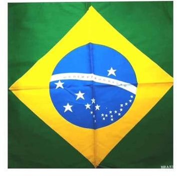 Tuch aus Baumwolle, 51 x 51 cm, Flagge Brasilien, Kopftuch, Auf dem Foto, Einheitsgröße