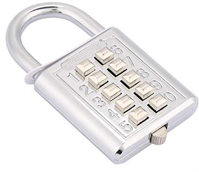 10 Tastaturen und 5-stelliges Passwort Digit Vorhängeschloss Keyless Lock Zinklegierung Polierter Schäkel 6mm Lock Rod Kombinationsschloss für Toolbox Light Duty(10-key electric silver)