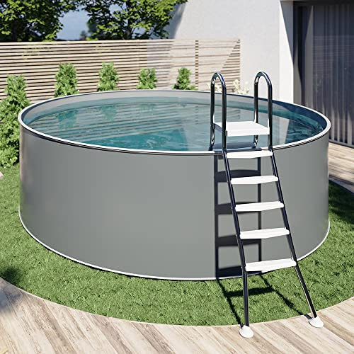 Pool- Komplett-Set Rund Ø4,50 x 1,20m aufgestellt, Anthrazit