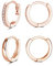 SNORSO 2 Paires Créoles Argent Femme Plaqué Or Rose, Boucles d'oreilles Femme en Argent Fin 925, Créoles Ronde Petites Hypoallergénique Avec Zircone Cubique, Diametre 13mm+13mm