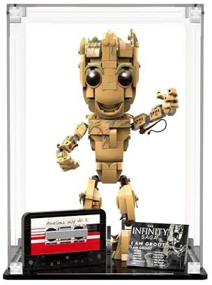 icuanuty Acryl Vitrine für Lego 76217 Ich Bin Groot, für Lego 76249 Venomized Groot, Staubdichte Vitrine für Modelle Sammlerstücke 76249/ 43217/ 76217(Nur Vitrine)