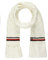 Tommy Hilfiger Damen Lattice Cable with Stripes Scarf Schal, Elfenbein, Einheitsgröße