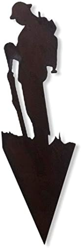 RUSTIC WAREHOUSE NORFOLK LIMITED Rusty Metal Lest We Forget Soldier Remembrance Garden Statue Ornament Feature Decoration Decor Gardening Gift Present Art Sculpture