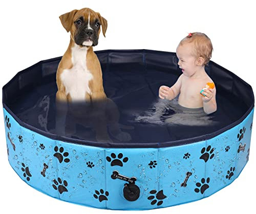 Piscina pieghevole per cani e animali domestici, per bambini, vasca da bagno pieghevole per cani e gatti (80 cm x 20 cm)
