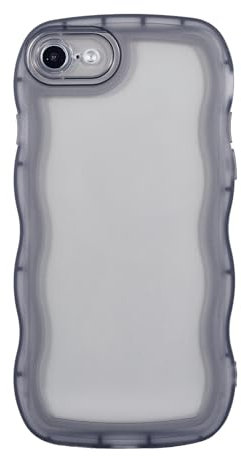 Eiyikof Kompatibel mit iPhone 6S/6, transparente Hülle, niedlicher einfarbiger gewellter Wellenrahmen, transparent, weiches Silikon, kratzfest, stoßfest, schlanke Schutzhülle für Damen und Mädchen,