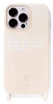 ETUUI Metallic Hook Hülle mit Ösen iPhone 14 Pro Creme [kompatibel mit MagSafe] - hochwertige Schutzhülle, Rundumschutz Handyhülle