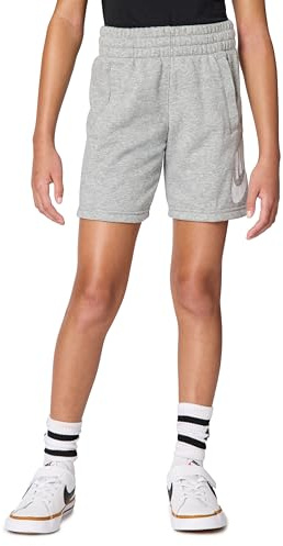 Nike Sportswear Club Fleece FD2997-063 - Pantalones Cortos de Rizo francés para niños Grandes (Gris Oscuro Jaspeado/Gris Base/Blanco, FD2997-063), Talla S, Gris