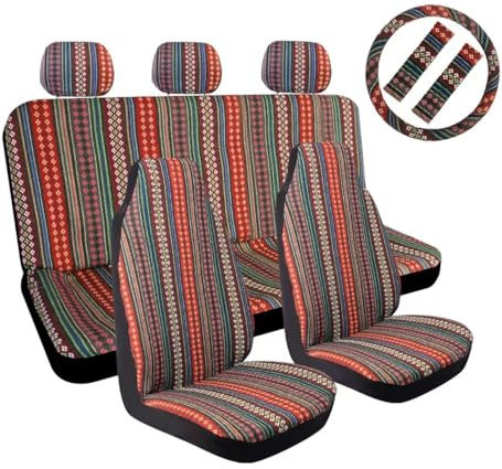 QUHOGJU 10 Stück Maßgeschneidertes Autositzbezüge Sitzbezug aus Baumwolle Komplett Set für Volvo V60 2011-2018, Kompatibel für Airbag Wasserdicht Autoinnenausstattung Zubehör,A