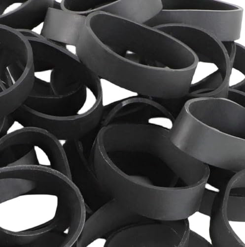 Size #82 Tactical Rubber Bands - 50 Pieces Black Heavy Duty Rubber bands, Extra Thick Wide Large UV Heat Cold Resistant Industrial Strong Elastic Rubber Bands for Survival Camping Biking Fishing