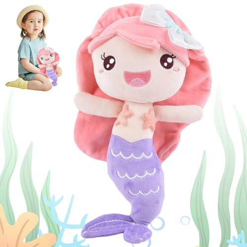WELLXUNK Meerjungfrau Plüsch Spielzeug, Meerjungfrau Soft Toys, Meerjungfrau Plüschtier, Meerjungfrau Kuscheltier, Meerjungfrau Plushies, Kawaii Plüsch Puppe Meerjungfrau Geschenke für Mädchen
