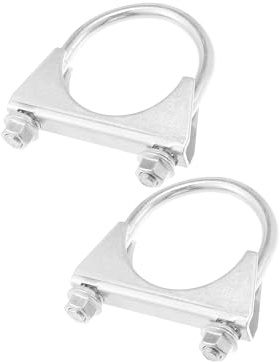 Partuto Round U Bolt Muffler Exhaust Clamps for Car / 2.15 ID 54mm / 2 Pcs Replacement