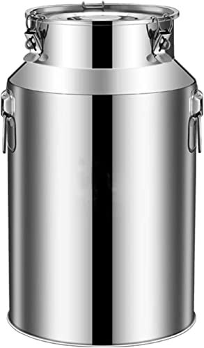 Generisch Milchkanne aus Edelstahl 201 mit versiegeltem Deckel, 4–8 l Milcheimer, Weineimer, Ölfass, Teekanister, Tragekrug zur Aufbewahrung von Flüssigkeiten, 4 l