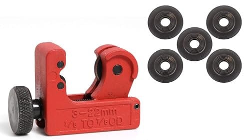 ROTHENBERGER Industrial MiniCut Rohrabschneider inkl. 5x Ersatzschneidrad | Ø 3mm - 22mm (1/8 - 7/8) | Rohrtrenner | Rohrschneider für Kupfer-, Messing-, Aluminium- und dünnwandigen Stahlrohre