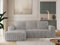 MKS MEBLE Sofa mit Schlaffunktion - Ecksofa mit Schlaffunktion und Bettkasten - Sofa 3 Sitzer - Schlafsofa - Couch - Schlafsofa mit Bettkasten - Trentino L - Hellgrau Cord - Links