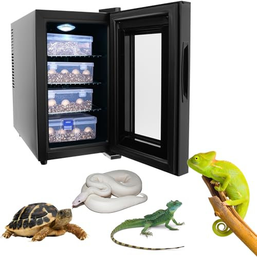 23L Reptile Incubator, Reptilien Ei Inkubator, 10-40℃ Einstellbare Temperatur, Brutautomat Vollautomatisch mit LED-Bildschirm, Lab Incubator für Wasserschildkröten, Eidechsen, Schlangen, 70W, Schwarz