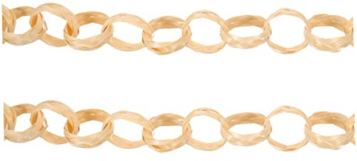 Cabilock Handgefertigte Bambusgliederkette als Bambus Türvorhang Selbstgemacht Kettendekoration Beige für Kreative Bastelprojekte und Wanddekoration aus Bambusketten