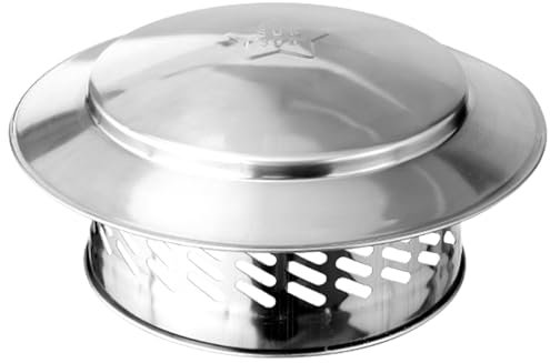 Cubierta de lluvia de acero inoxidable, cubierta de chimenea de 200 mm, sombrero de lluvia redondo, cubierta para tubo de chimenea, tubo de horno, protector de lluvia para chimeneas de techo para todo