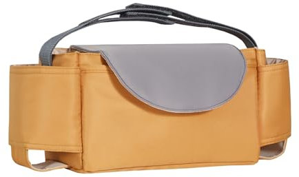 HAGOT Kinderwagen Organizer Kinderwagentasche, mit Isolierten Getränkehalter, Buggy Organizer Tasche, Tragbare Aufbewahrung Kinderwagen Taschen, Braun