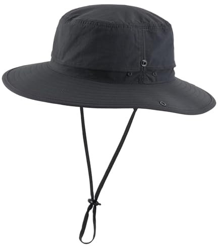 Cappello da Sole Uomo Boonie Estivo Pescatore Safari Cappello Anti UV Tesa Larga Mesh Traspirante Bucket Hat Impermeabile Leggero Pieghevole