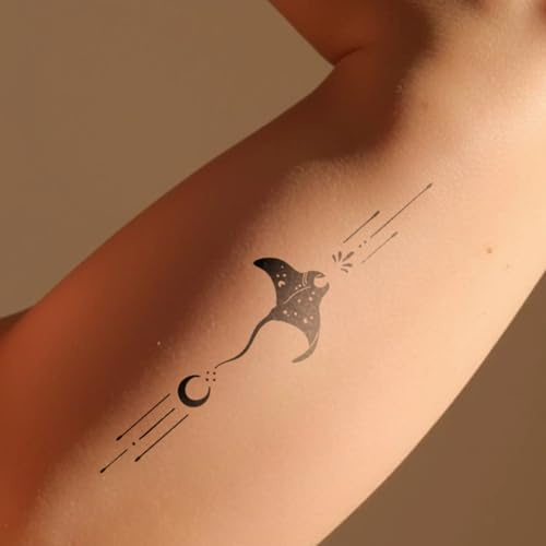Inkster Tattoo - Manta Rochen Ornamente - vegane & wasserfeste Temporäre Tattoos für Erwachsene - EU-Kosmetikzertifizierte Farbe - revolutionäres 2 Wochen Tattoo | Premium Klebetattoos