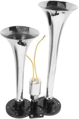 Vaguelly Elektropumpe Horn für Lkw und Boote Dual Trompete Air Horn Lautes und Klares Signal Installieren für Fahrzeuge und Wasserfahrzeuge Zuverlässige Warnung